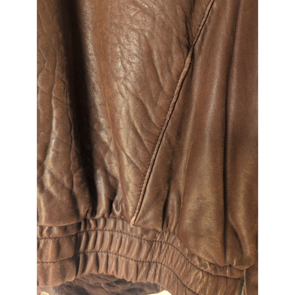 Vintage Expedition Leather Bomber Jacket Made in Korea Brown XL,Incredibly Soft - Picture 13 of 16